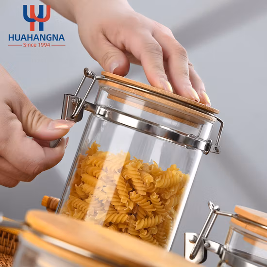 Round Clear Airtight Clip Glass Storage Container