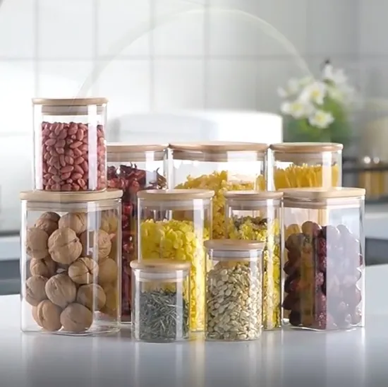 Round Clear Airtight Clip Glass Storage Container
